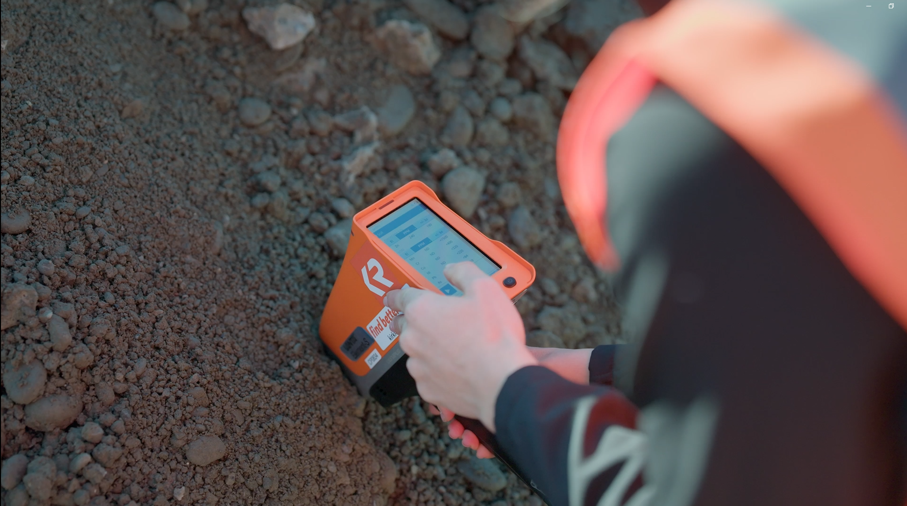 soil and hand tool checking soil contamination
