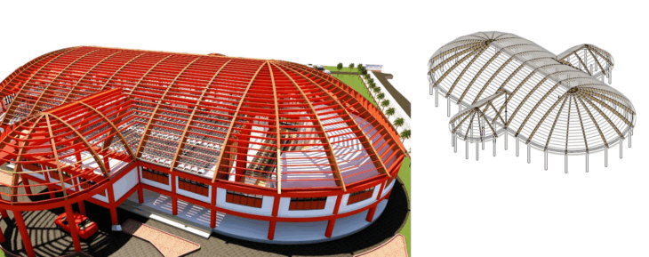 Tailulu College Hall – Timber structural Engineering model